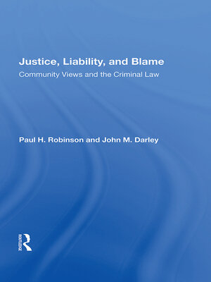 cover image of Justice, Liability, and Blame